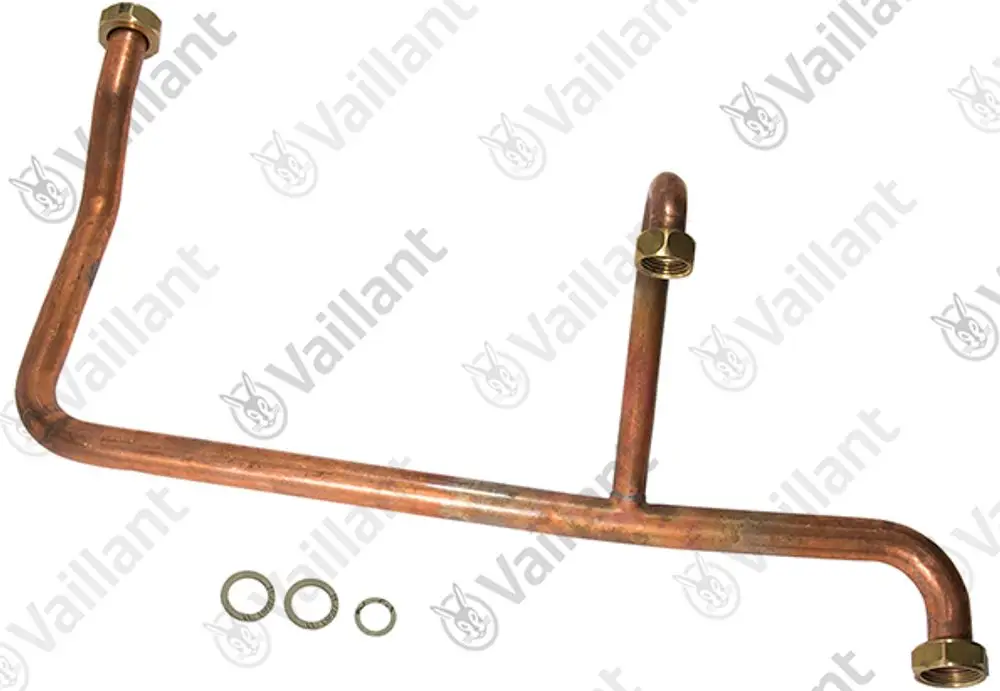 Vaillant Rohr mit Abzweig, aus Kupfer, mit zwei Gewindefittings und drei Dichtungen. Geeignet für hydraulische Anwendungen.